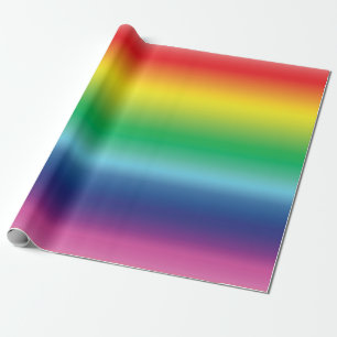 Modern rainbow gradient ombre colours pattern wrapping paper