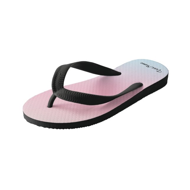 Modern Rainbow Gradient Watercolor Background Kid's Flip Flops (Angled)