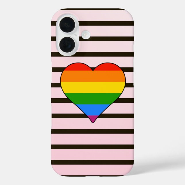 Modern Rainbow Heart Gay Pride Custom Case (Back)