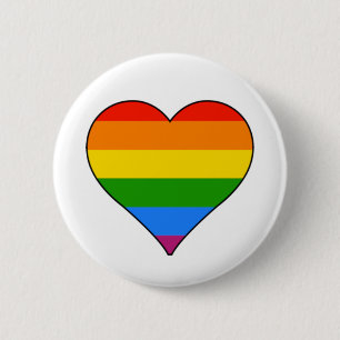 Modern Rainbow Heart Gay Pride Custom Size 6 Cm Round Badge