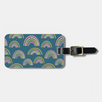 Modern Rainbow in Pink, Green, and Dark Blue