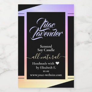 Modern Rainbow Lila Product Candle Packaging Label