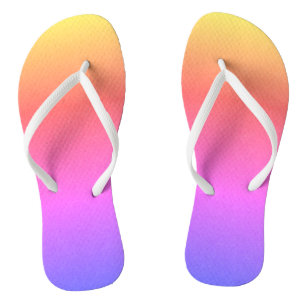 Modern Rainbow Linen Flip Flops