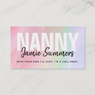 Modern Rainbow Nanny Business Cards