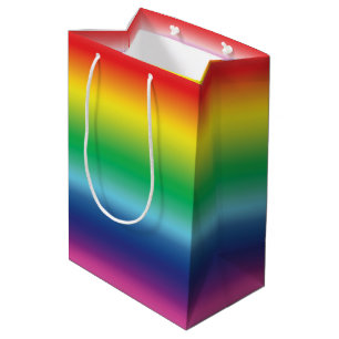 Modern rainbow ombre gradient pattern lgbt pride medium gift bag