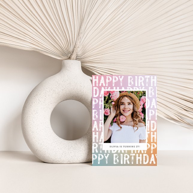 Modern rainbow pastel aura elegant photo fun invit invitation (Creator Uploaded)