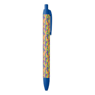 Modern Rainbow Pattern Blue Ink Pen