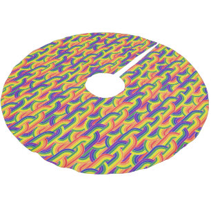 Modern Rainbow Pattern Brushed Polyester Tree Skirt
