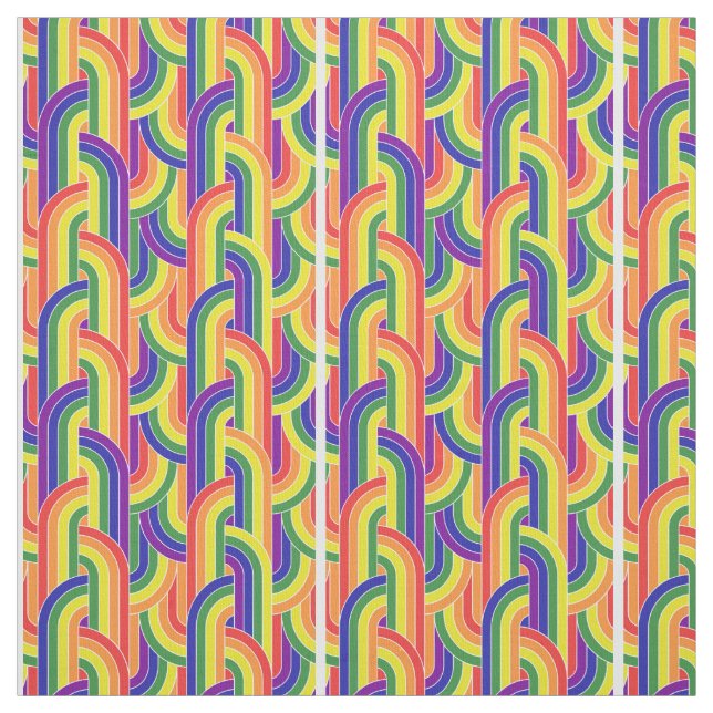 Modern Rainbow Pattern Fabric (Swatch)