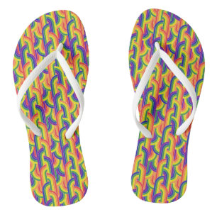 Modern Rainbow Pattern Flip Flops
