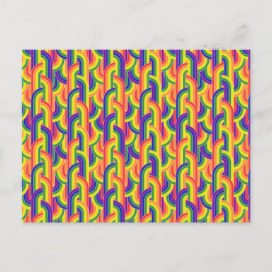Modern Rainbow Pattern Holiday Postcard