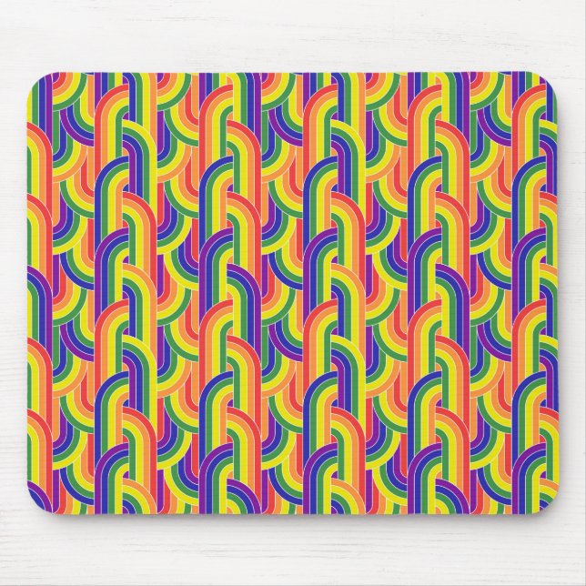 Modern Rainbow Pattern Mouse Mat (Front)