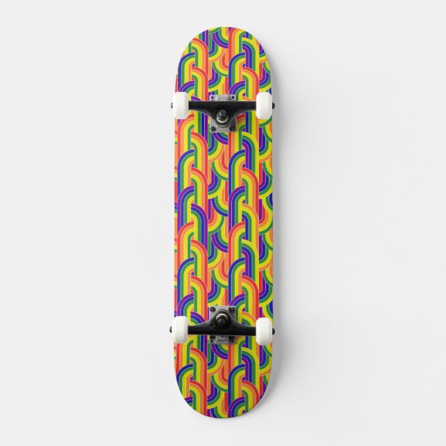 Modern Rainbow Pattern Skateboard (Front)