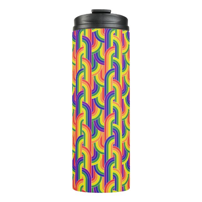 Modern Rainbow Pattern Thermal Tumbler (Front)