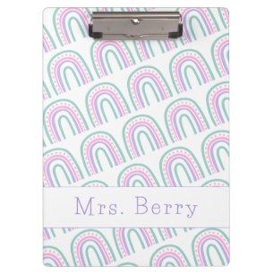Modern Rainbow Personalised Teacher Clipboard