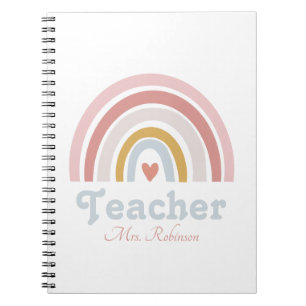 Modern Rainbow Personalised Teacher Notebook