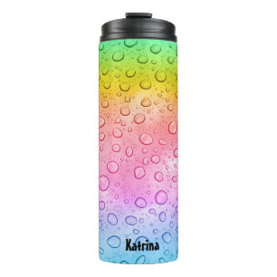 Modern Rainbow Raindrops Thermal Tumbler