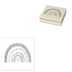 Modern Rainbow Rubber Stamp