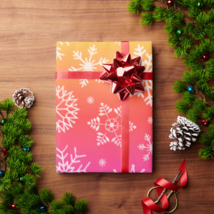 Modern Rainbow Snowflakes Christmas Wrapping Paper