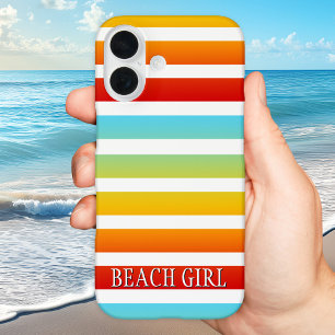 Modern Rainbow Stripes Colourful Design iPhone 16 Case