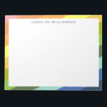 Modern Rainbow Stripes Geometric Personalized   Notepad<br><div class="desc">Modern Rainbow Diagonal Stripes Geometric Pattern Personalized Notepad</div>