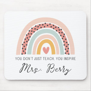 Modern Rainbow Teacher Mouse Mat