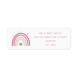Modern Rainbow themed return address label