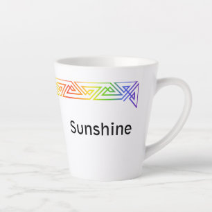 Modern Rainbow Triangles Personalised Latte Mug
