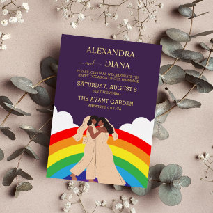 Modern Rainbow Two Brides LGBTQ Wedding
