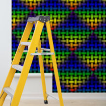 Modern Rainbow Weave Diamond Pattern Peel Stick