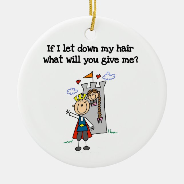 Modern Rapunzel Ceramic Tree Decoration (Front)