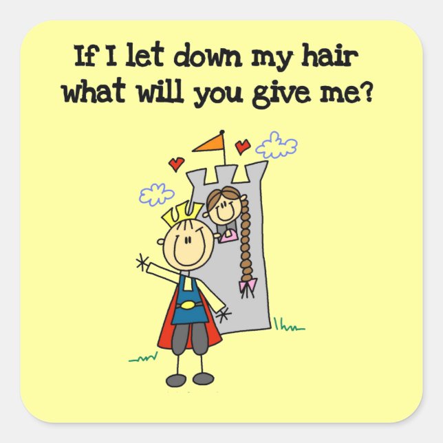 Modern Rapunzel Square Sticker (Front)