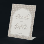 Modern Rattan Bridal Shower Cards And Gifts Pedestal Sign<br><div class="desc">A bohemian-inspired table top sign showing where to leave cards and gifts at your event.</div>