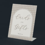 Modern Rattan Bridal Shower Cards And Gifts Pedestal Sign<br><div class="desc">A bohemian-inspired table top sign showing where to leave cards and gifts at your event.</div>