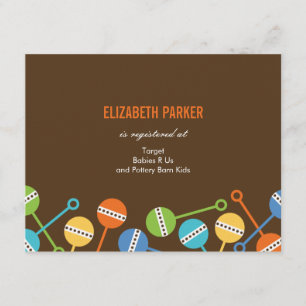 Modern Rattles Baby Shower Registry Cards