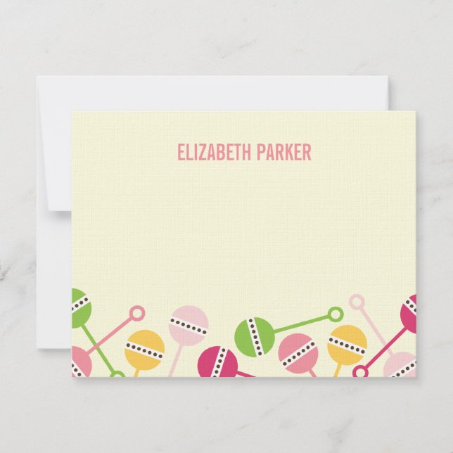 Modern Rattles Baby Shower Thank You Cards (Front)