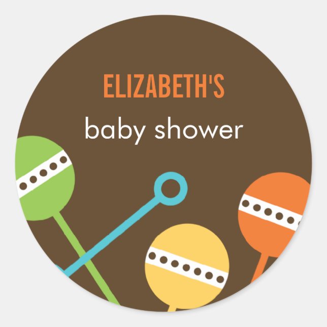 Modern Rattles Favour Stickers (Front)