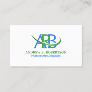 Modern Re-sizeable Swoosh Monogram Business Card