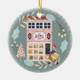 Modern Reading Club Book Holiday Ceramic Tree Decoration