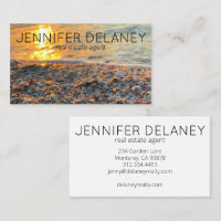Modern Real Estate Agent Beach Waves Sunset Photo