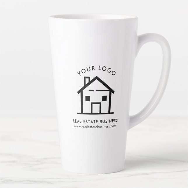 Modern Real Estate Agent Business Logo Custom Latte Mug (Right)