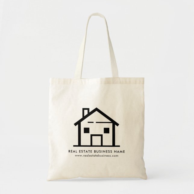 Modern Real Estate Agent Business Promo Tote Bag (Front)