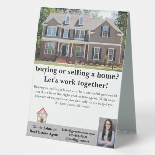 Modern Real Estate Agent Custom Table Tent Sign