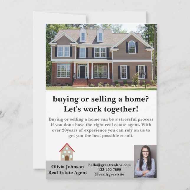 Modern Real Estate Agent Custom  Thank You Card (Front)