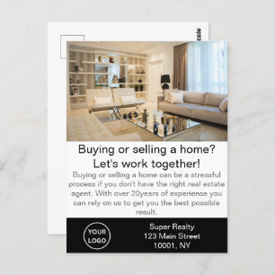Modern Real Estate Agent Customisable Postcard