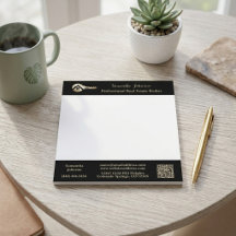 Modern Real Estate Agent Gold House Key QR Code