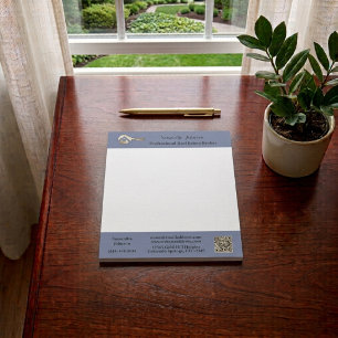 Modern Real Estate Agent Gold House Key QR Code Notepad