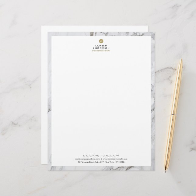 Modern Real Estate Agent Letter Head Stationery Custom Letterhead (Front/Back In Situ)
