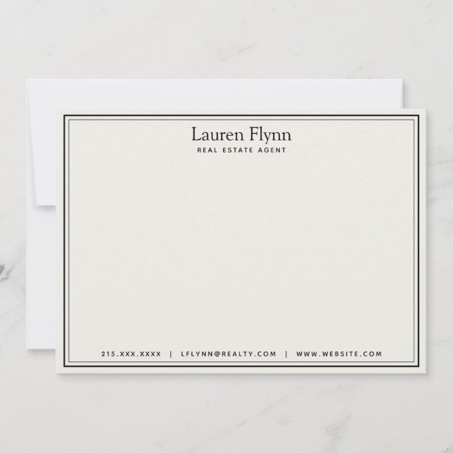 Modern Real Estate Agent Personalised Stationery Card (Front)