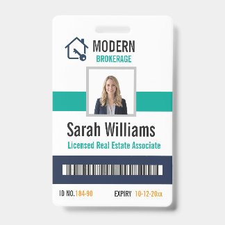 Modern Real Estate Agent Photo ID Badge
